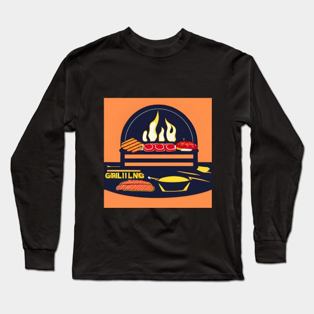 grilling | BBQ Long Sleeve T-Shirt by amiflareclothing